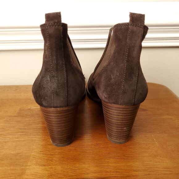 Women Paul Green Brown Suede Leather Ankle Bootie 7.5 Fall Boho Neutral Classic - Picture 6 of 16